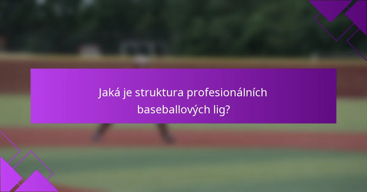 Jaká je struktura profesionálních baseballových lig?