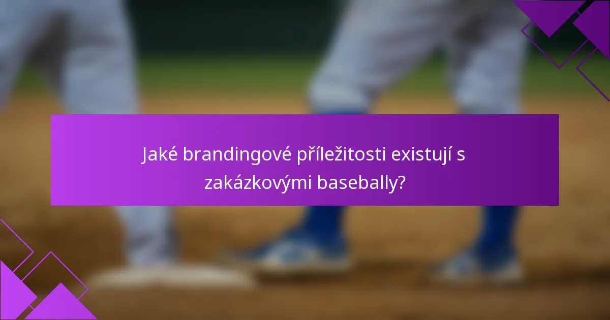 Jaké brandingové příležitosti existují s zakázkovými basebally?