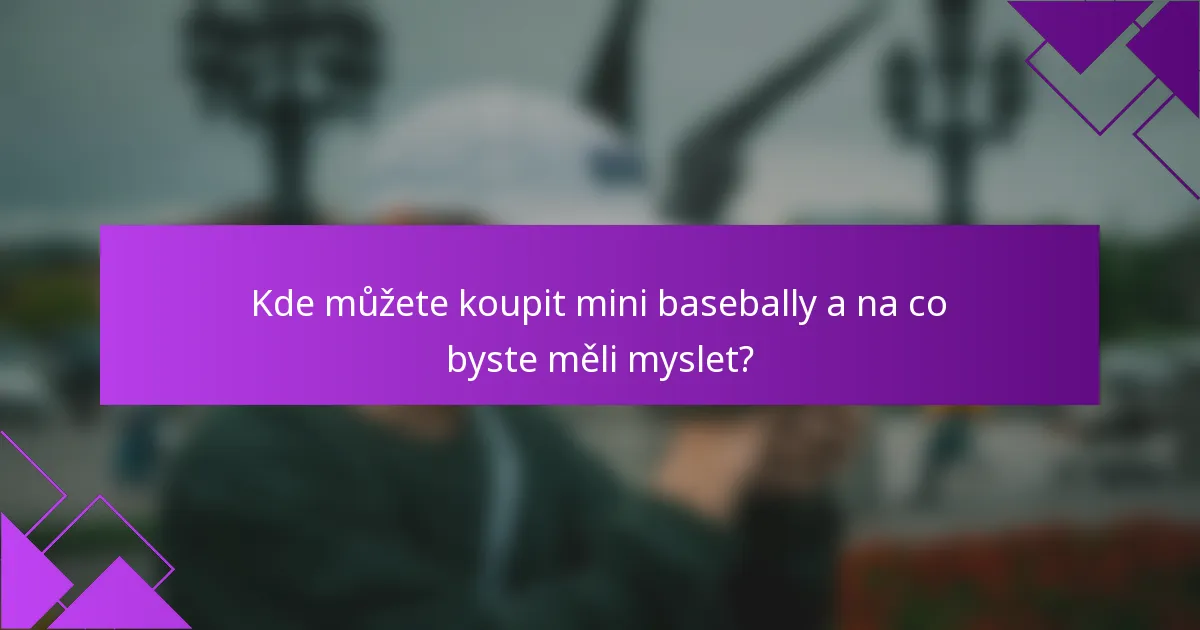 Kde můžete koupit mini basebally a na co byste měli myslet?